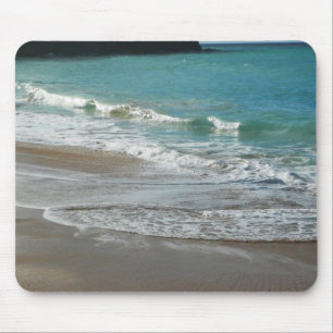 Waves Lapping op de Beach Turquoise Blue Ocean Muismat