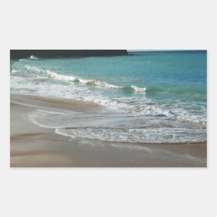 Waves Lapping op de Beach Turquoise Blue Ocean Rechthoekige Sticker
