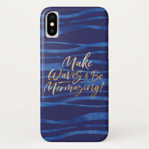 Waves maken   Inspirerend marineprijs en goudprijs iPhone X Hoesje