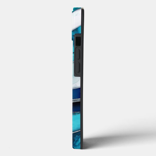 Waves - Mixed Media Blauw Abstract Case-Mate iPhone Case (Achterkant / Links)