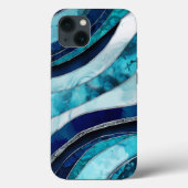 Waves - Mixed Media Blauw Abstract Case-Mate iPhone Case (Achterkant)