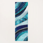 Waves - Mixed Media Blauw Abstract Yogamat (Achterkant)