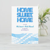 Waves Navy Lakeside Bewegende Aankondiging (Staand voorkant)