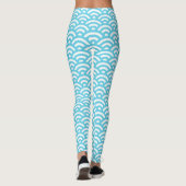 Waves Ocean Blue Textuur Leggings (Achterkant)