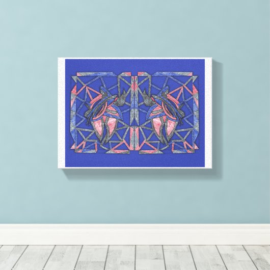 Waves of Expression Abstract Canvas Art (Insitu (Houten vloer))