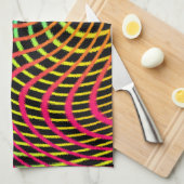 Waves of Sunset Abstract Artsy Towel Theedoek (Quarter Fold)