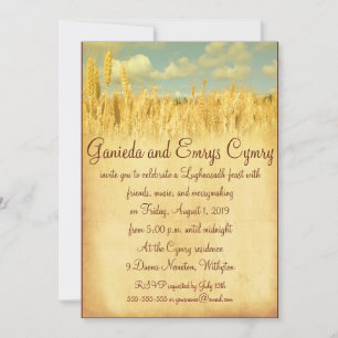 Waves of Wheat Lughnasadh Invitation Kaart