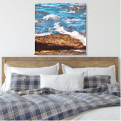Waves on Rocky Coast shore Ocean Canvas  (Insitu (Slaapkamer))