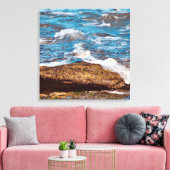 Waves on Rocky Coast shore Ocean Canvas Afdruk (Insitu (Woonkamer))