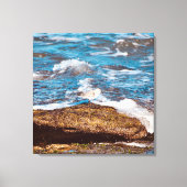 Waves on Rocky Coast shore Ocean Canvas Afdruk (Voorkant)