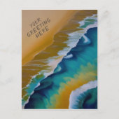 Waves op een Sandy-strand Briefkaart (Voorkant)