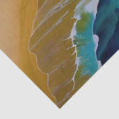 Waves op een Sandy strand Tissuepapier (Detail)