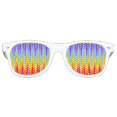Waves Pattern - zigzag - chakra-regenboogkleuren Retro Zonnebril (Voorkant)