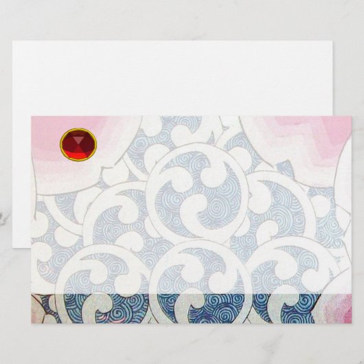 WAVES RED RUBY BRIEFPAPIER (Voorkant / Achterkant)