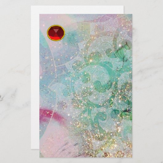 WAVES RED RUBY BRIEFPAPIER (Voorkant / Achterkant)