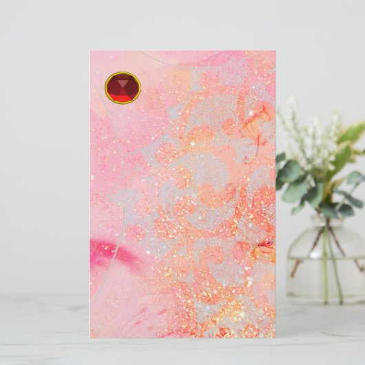 WAVES RED RUBY BRIEFPAPIER (Staand voorkant)