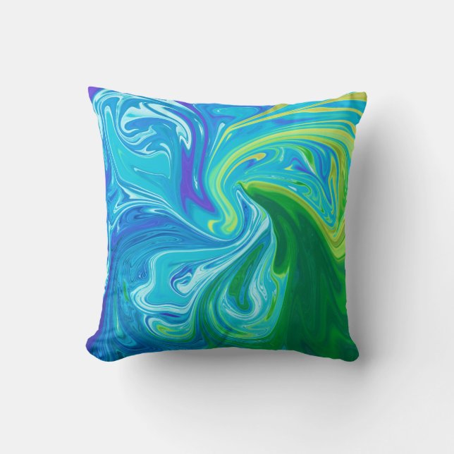 Waves Reunion | Beste Abstracte fijne kunst Kussen (Voorkant)