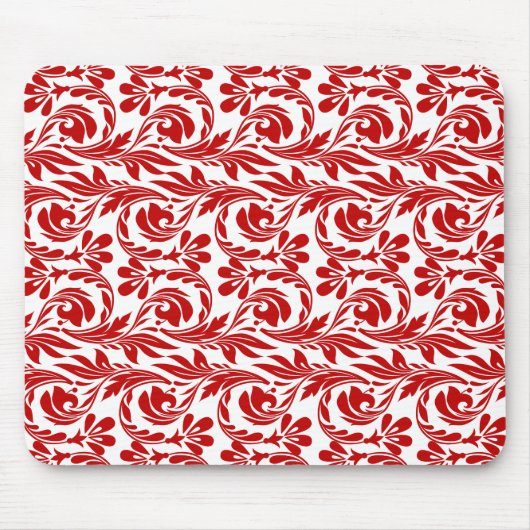 Waves, Rood-White-Computer Mousepad Muismat (Voorkant)
