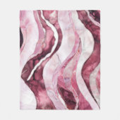 Waves - Roze Marmer Abstract Fleece Deken (Voorkant)