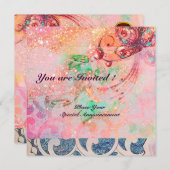 WAVES RUBY, heldere rode blauwe, roze goudsparken Kaart (Voorkant / Achterkant)