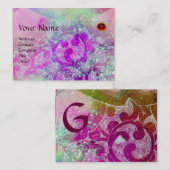 WAVES RUBY MONOGRAM, helder paars groen blauw roze Visitekaartje (Voorkant / Achterkant)