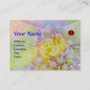WAVES RUBY MONOGRAM, heldergeel groen blauw roze Visitekaartje