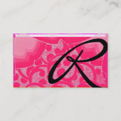 WAVES RUBY MONOGRAM, roze rood zwart Visitekaartje (Achterkant)
