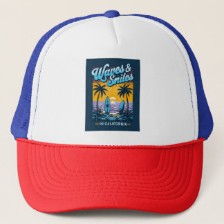 Waves & Smiles in California – Beach Vibes Cap Trucker Pet
