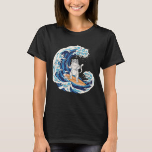 Waves Surf Cat Sushi Japan Sport Surfer T-shirt