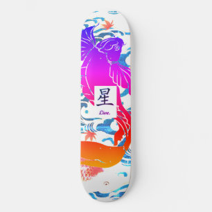 WAVES VAN SKATEBOARD JAPANESE MET ZWARTE KOI FISH