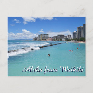 Waves Waikiki Beach Honolulu Hawaii Pacific Ocean Briefkaart