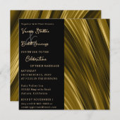Wavey Gold Wedding Uitnodiging (Voorkant / Achterkant)
