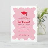 Wavey retro fancy Afstuderen foto op achterzijde Kaart (Staand voorkant)