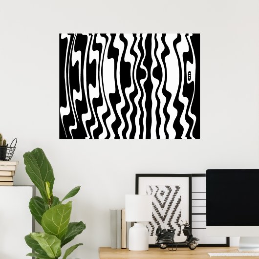Wavey Stripey Abstract Poster (Thuiskantoor)