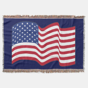 Waving American Flag Gooi Deken Gift