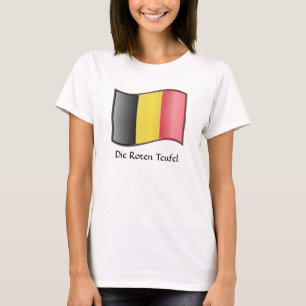 Waving Belgische vlag die Roten Teufel T-Shirt