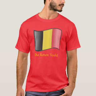 Waving Belgische vlag die Roten Teufel T-Shirt