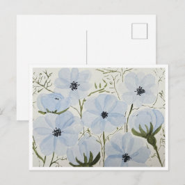 Waving Blue Flowers Ansichtkaart  Briefkaart