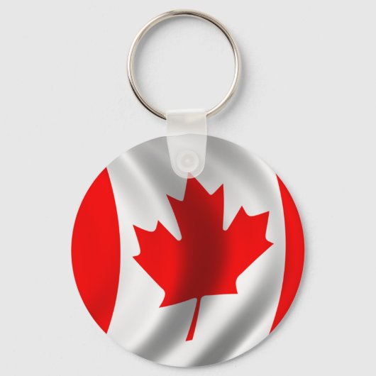 Waving Canadian Flag Sleutelhanger (Voorkant)