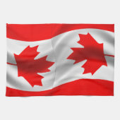 Waving Canadian Flag Theedoek (Horizontaal)