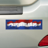 Waving Flag Nederland Bumpersticker (Op auto)