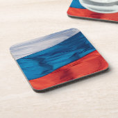Waving Flag van Rusland Bier Onderzetter (Linkerzijde)