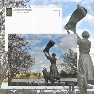 Waving Girl Monument Savannah GA Fotografisch Briefkaart