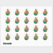 Waving Gnome.jpg Ronde Sticker (Vel)