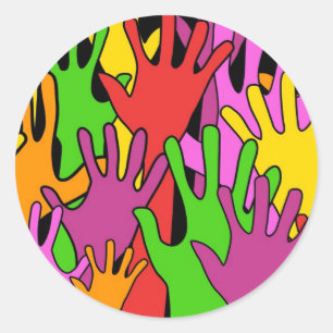 Waving Hands Ronde Sticker