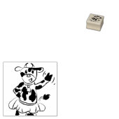 Waving Happy Koe Stamp Rubberstempel (Gestempeld)