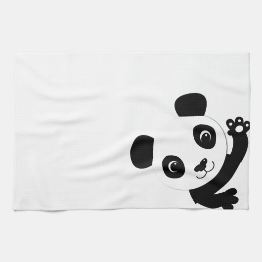 Waving Panda Theedoek (Horizontaal)