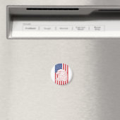 Waving Patriotic American Flag Design Magneet (Insitu (Vaatwasser))