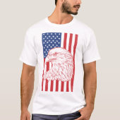 Waving Patriotic American Flag Design T-shirt (Voorkant)