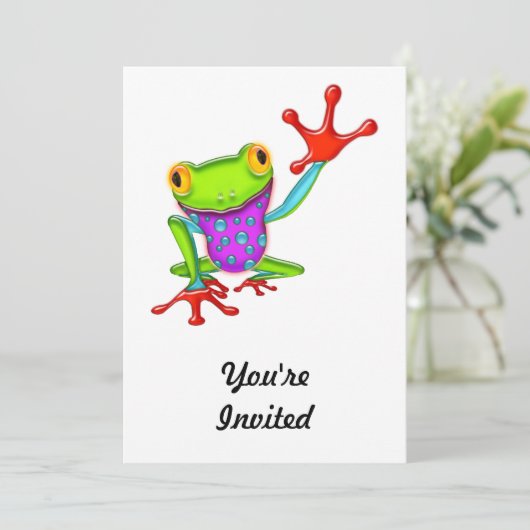 Waving Poison Dart Frog Kaart (Staand voorkant)